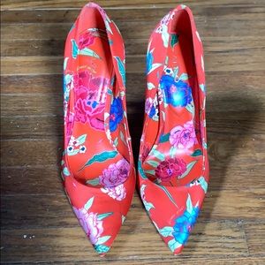 Aldo Red floral pumps